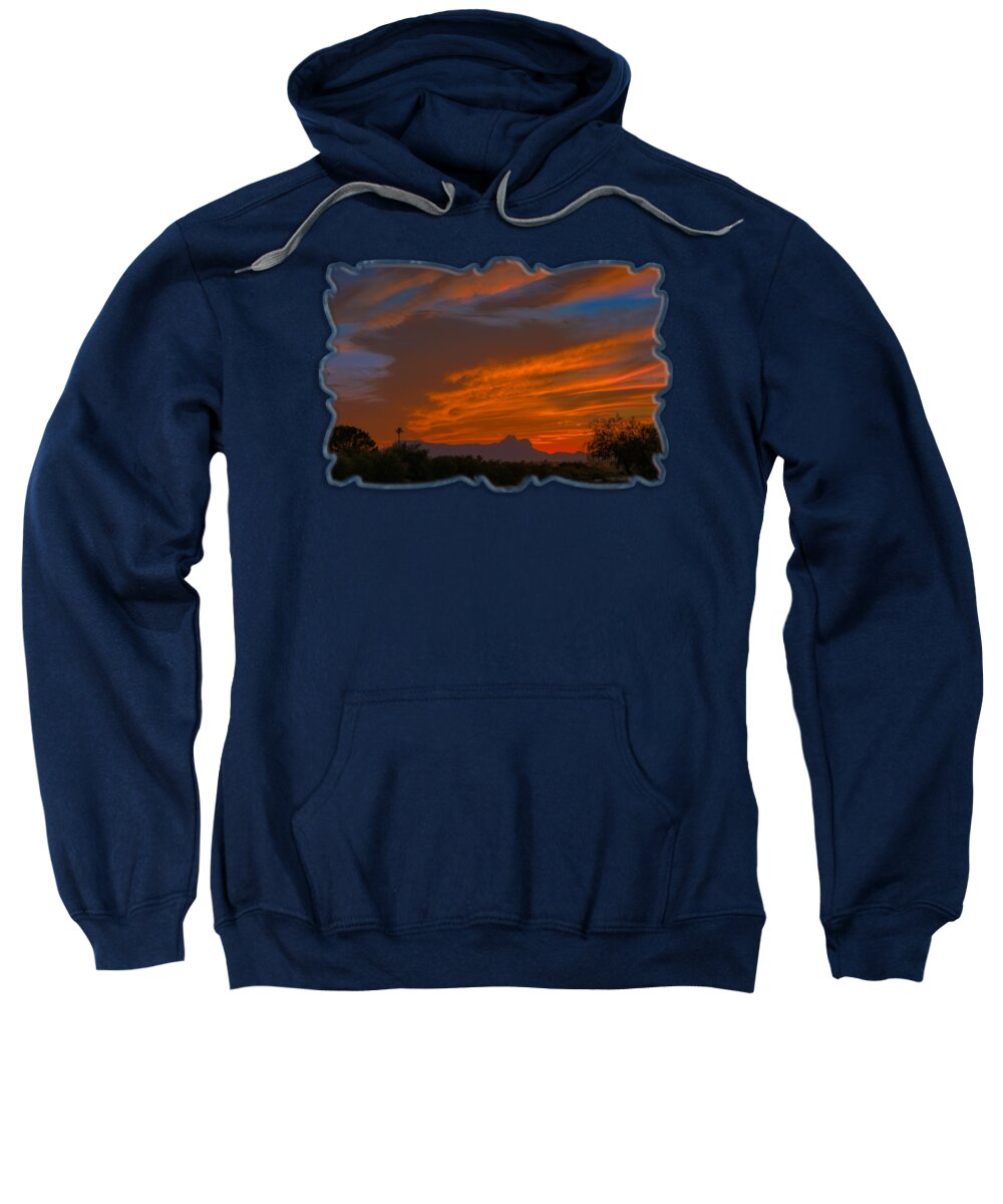 Arizona Sweatshirt featuring the photograph Sombrero Peaks Sunset h9 by Mark Myhaver