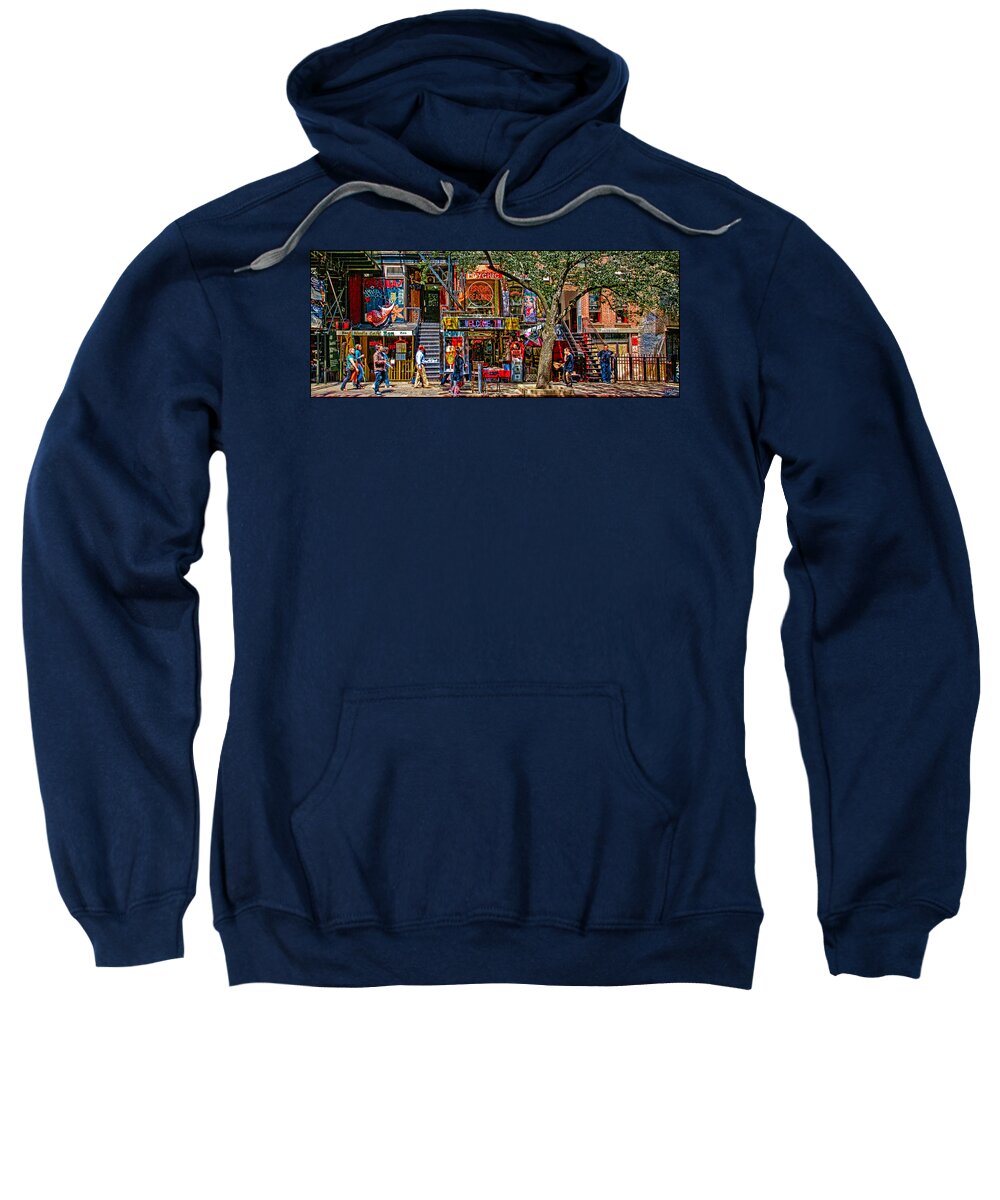 St. Mark's Place Sweatshirt featuring the photograph St Marks Place by Chris Lord