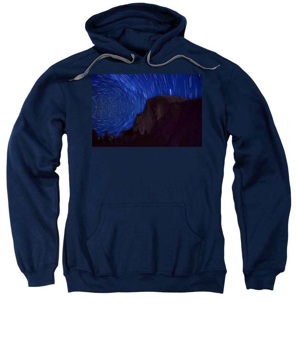Half Dome Sweatshirt featuring the photograph Starry Night Half Dome Yosemite National Park by Lawrence Knutsson