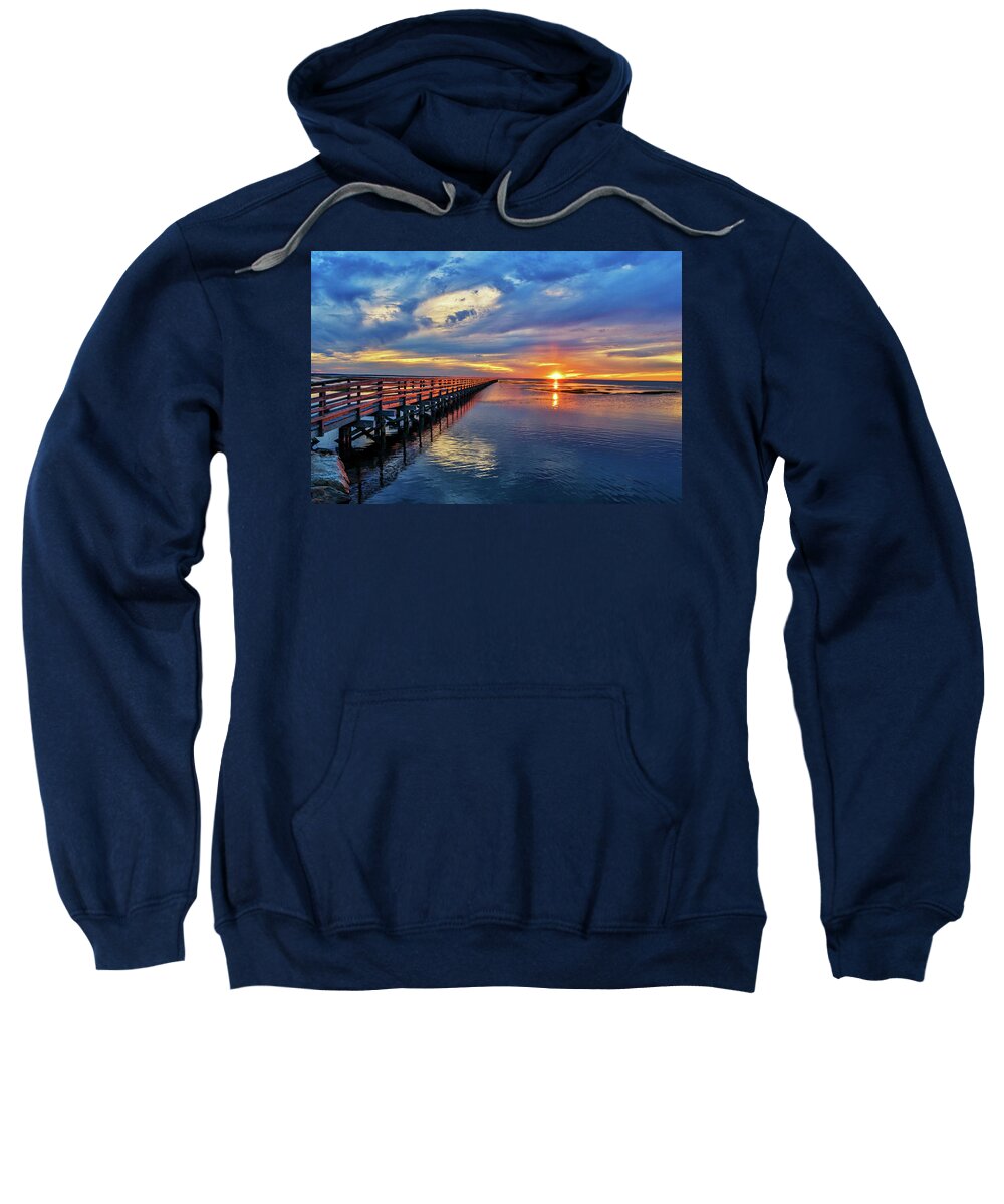 Cape Cod Sweatshirt featuring the photograph Sunset at Grey's Beach on Cape Cod by Marisa Geraghty Photography