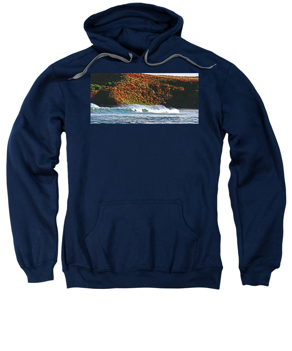 Surfing The Island Sweatshirt featuring the photograph Surfing the Island by Blair Stuart
