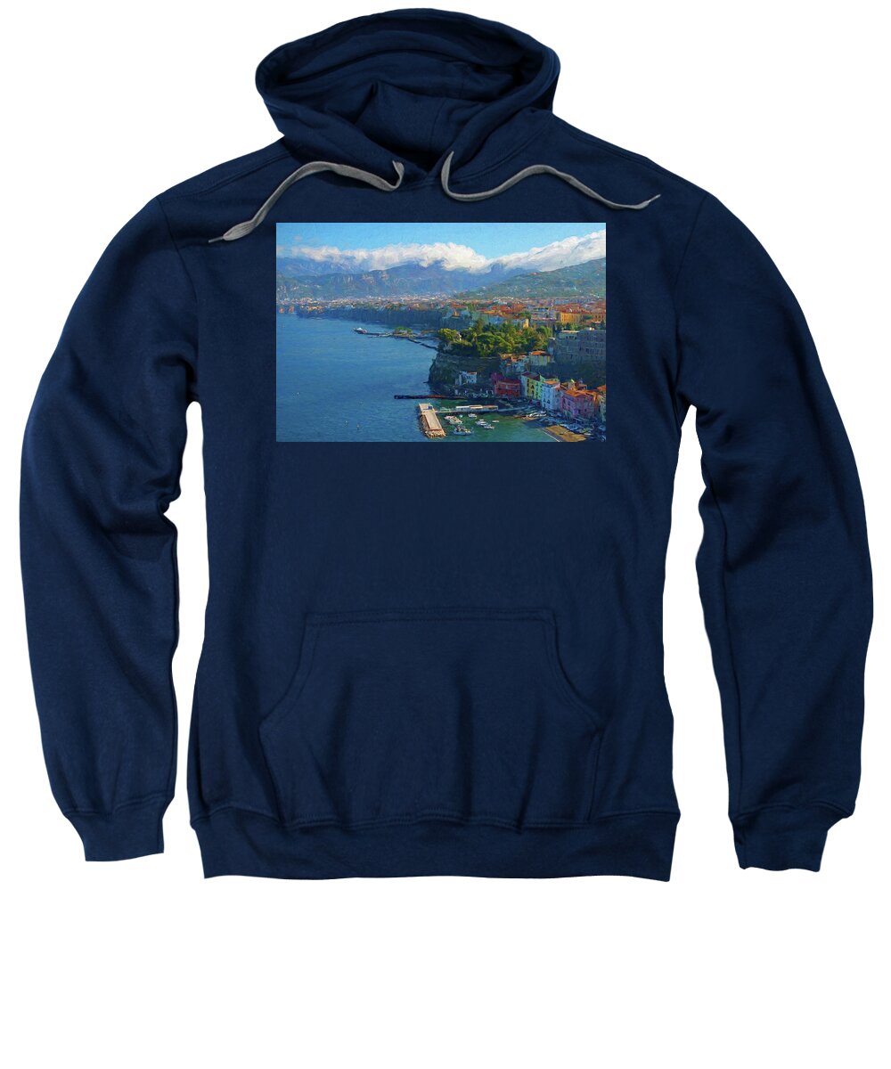 Landscape Sweatshirt featuring the photograph Sweeping View Sorrento Painting by Allan Van Gasbeck
