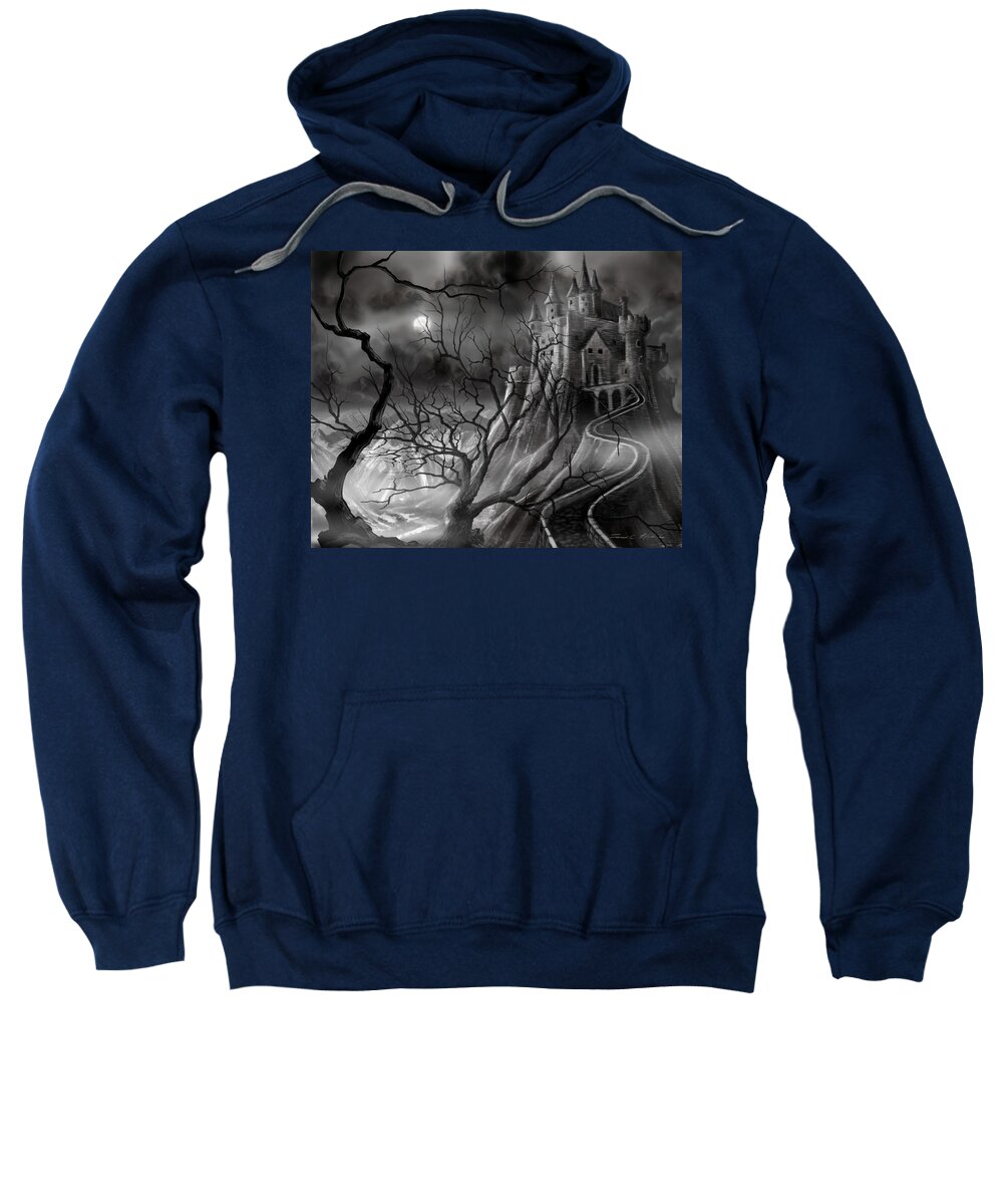 Castle Sweatshirt featuring the painting The Dark Castle by James Hill