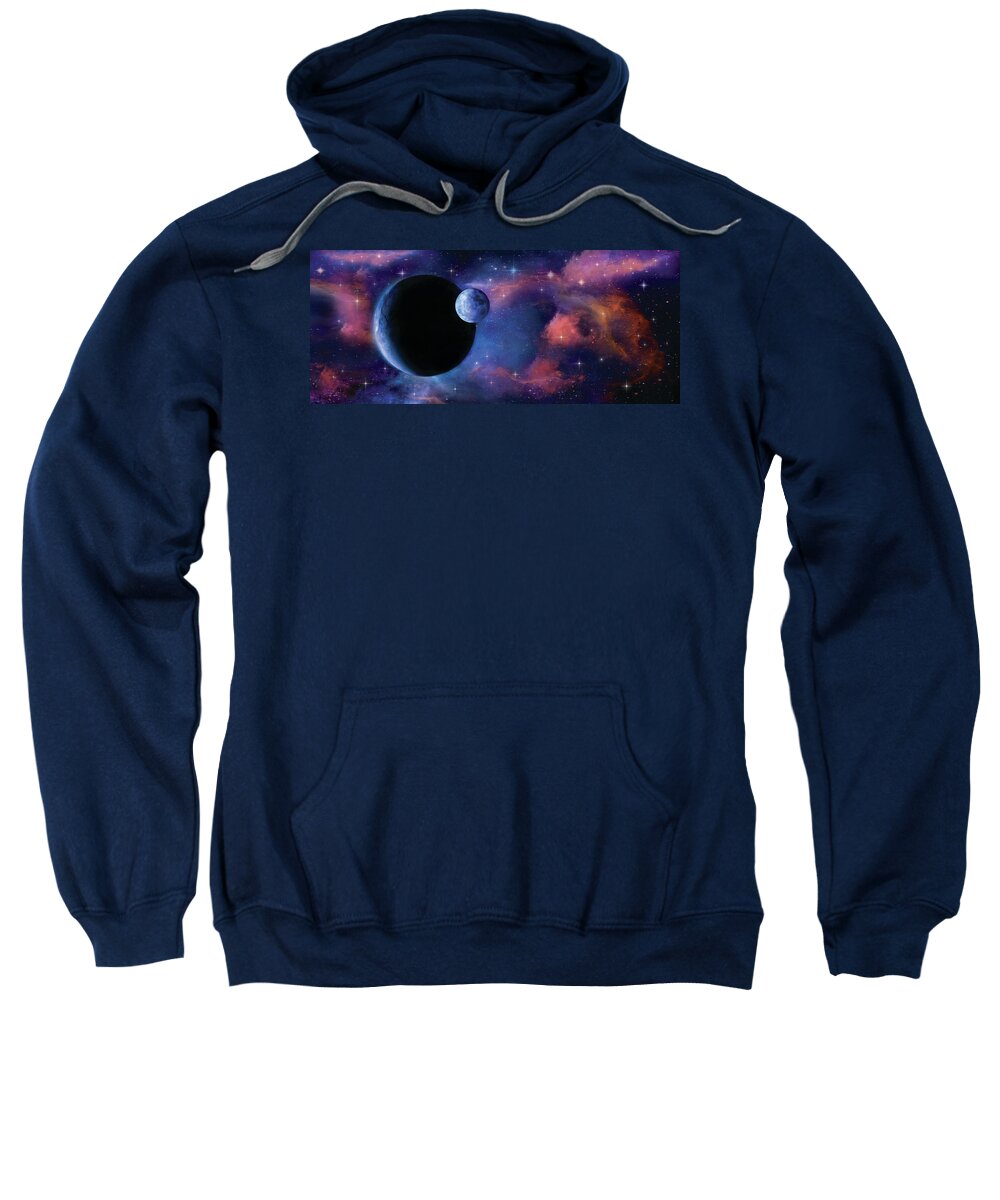 Space Planets Stars Solar Systems Sweatshirt featuring the digital art The FINAL JOURNEY by Murry Whiteman