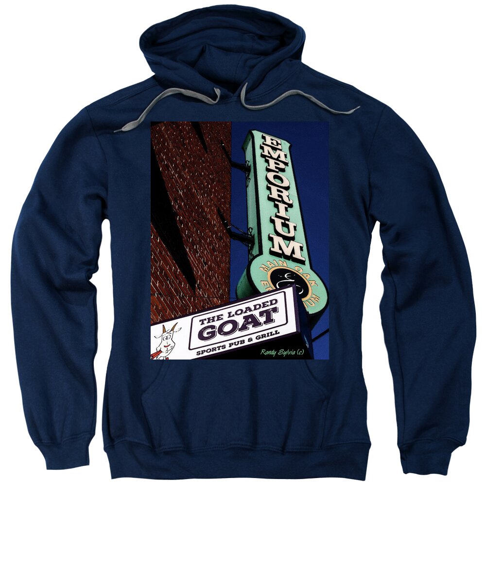 Bar Sweatshirt featuring the photograph The Loaded Goat by Randy Sylvia