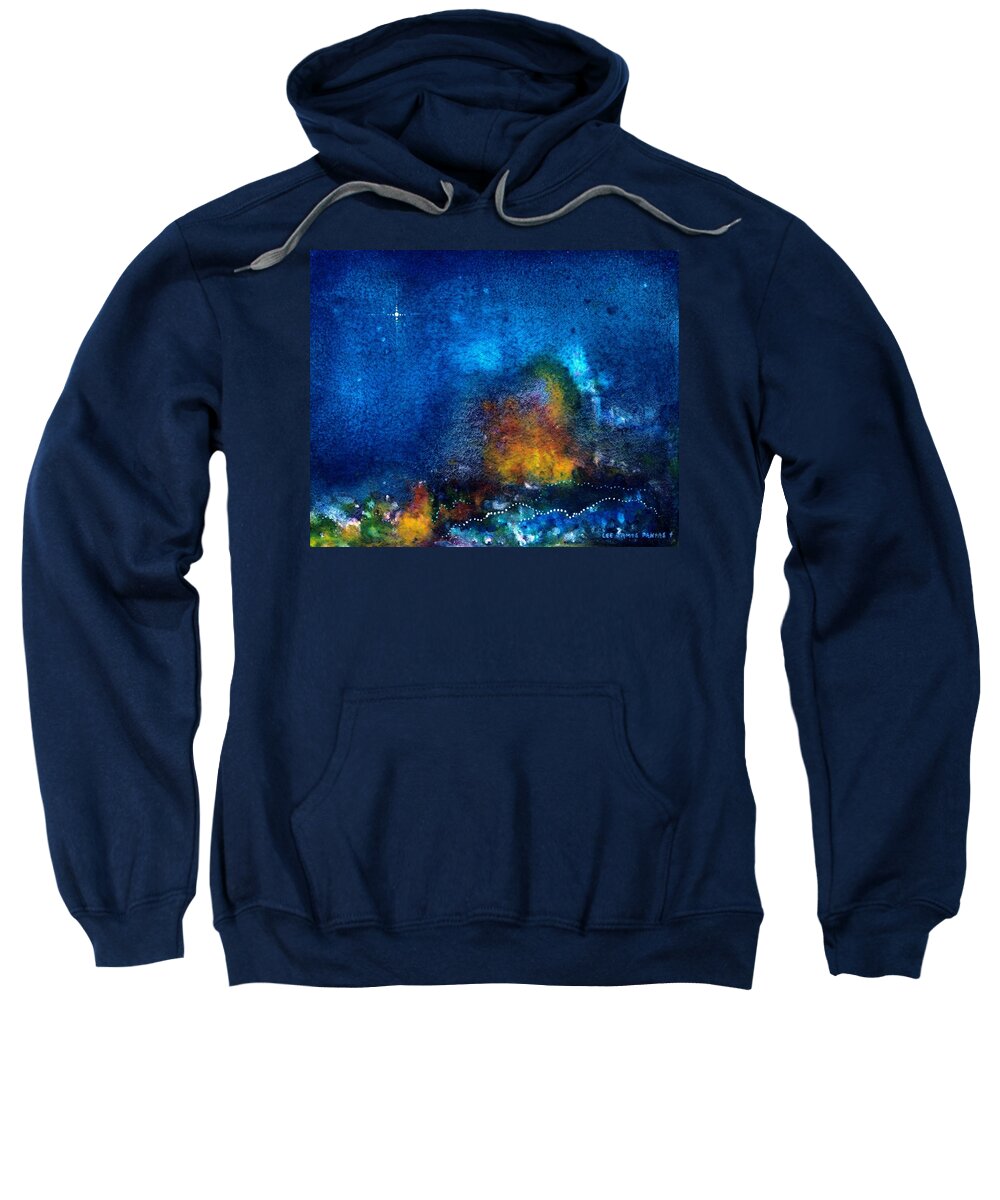 Spiritual Sweatshirt featuring the painting The Morning Star by Lee Pantas