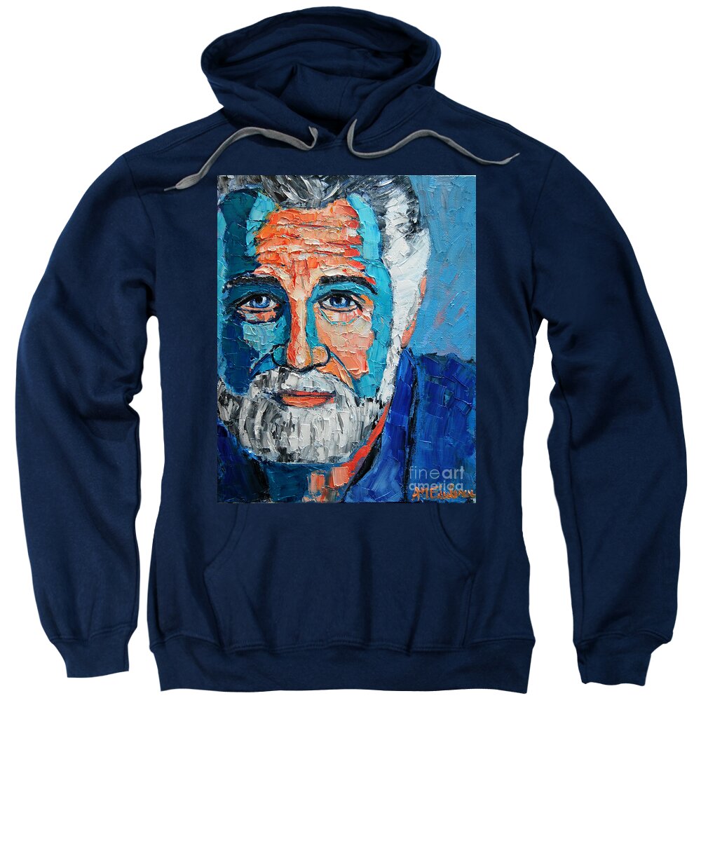 The Sweatshirt featuring the painting The Most Interesting Man In The World by Ana Maria Edulescu
