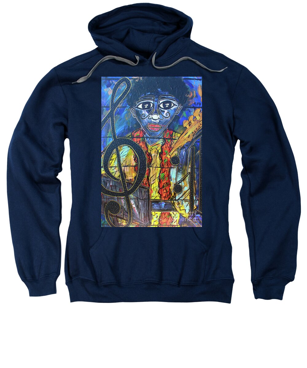  Sweatshirt featuring the painting The Recital by Odalo Wasikhongo