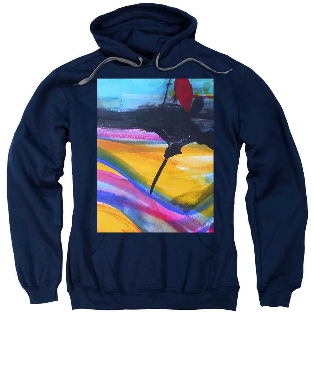 Abstract Paintings Sweatshirt featuring the painting The Road by Katerina Stamatelos