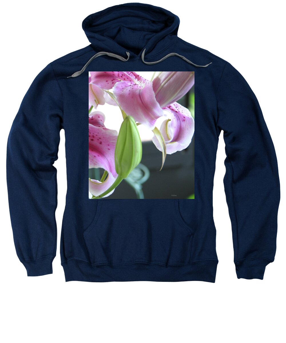 Photography Sweatshirt featuring the photograph Tiger Lily bud by Julianne Felton