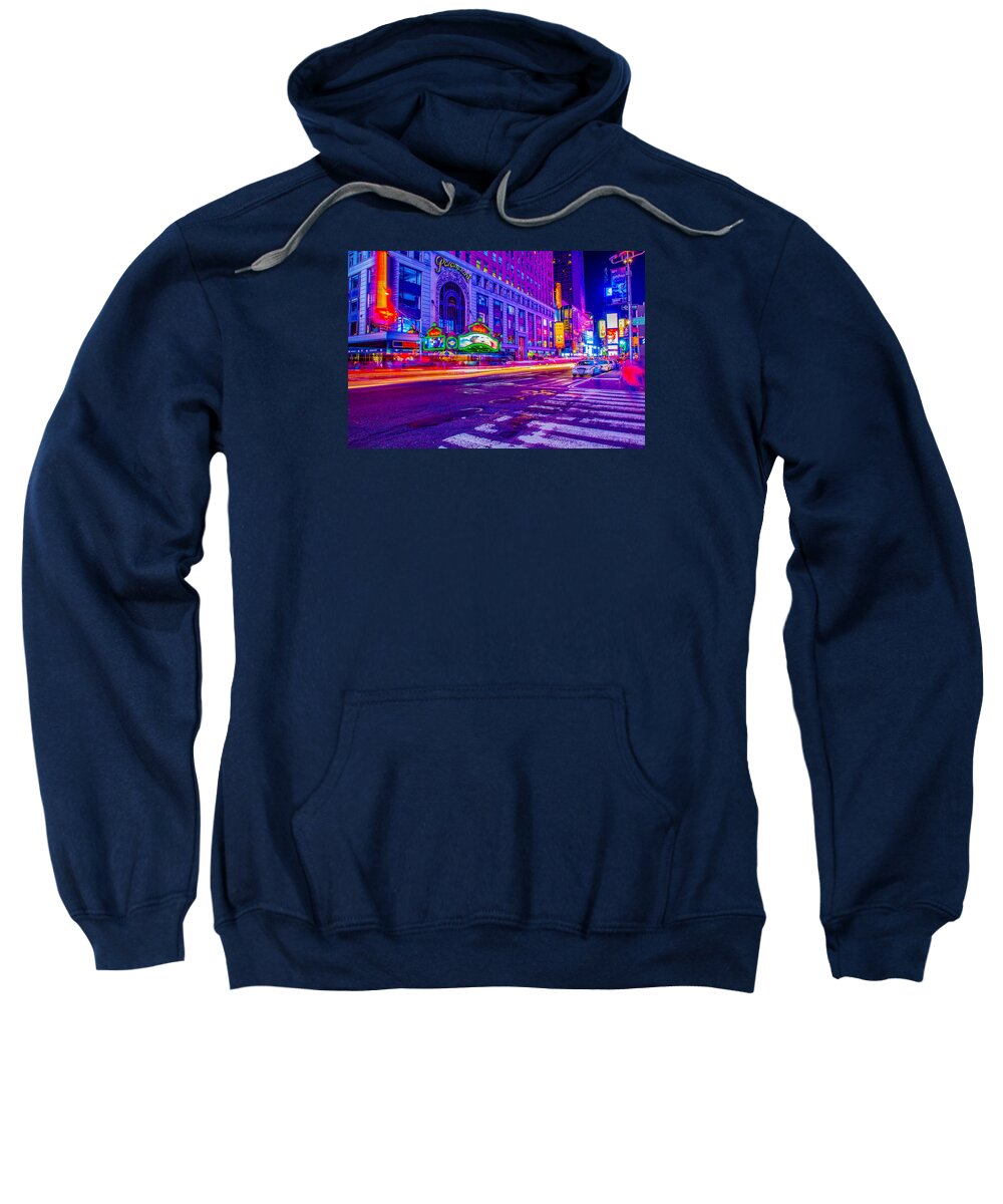 Times Square Sweatshirt featuring the photograph Times Square Ultra Vibrant by Mark Rogers