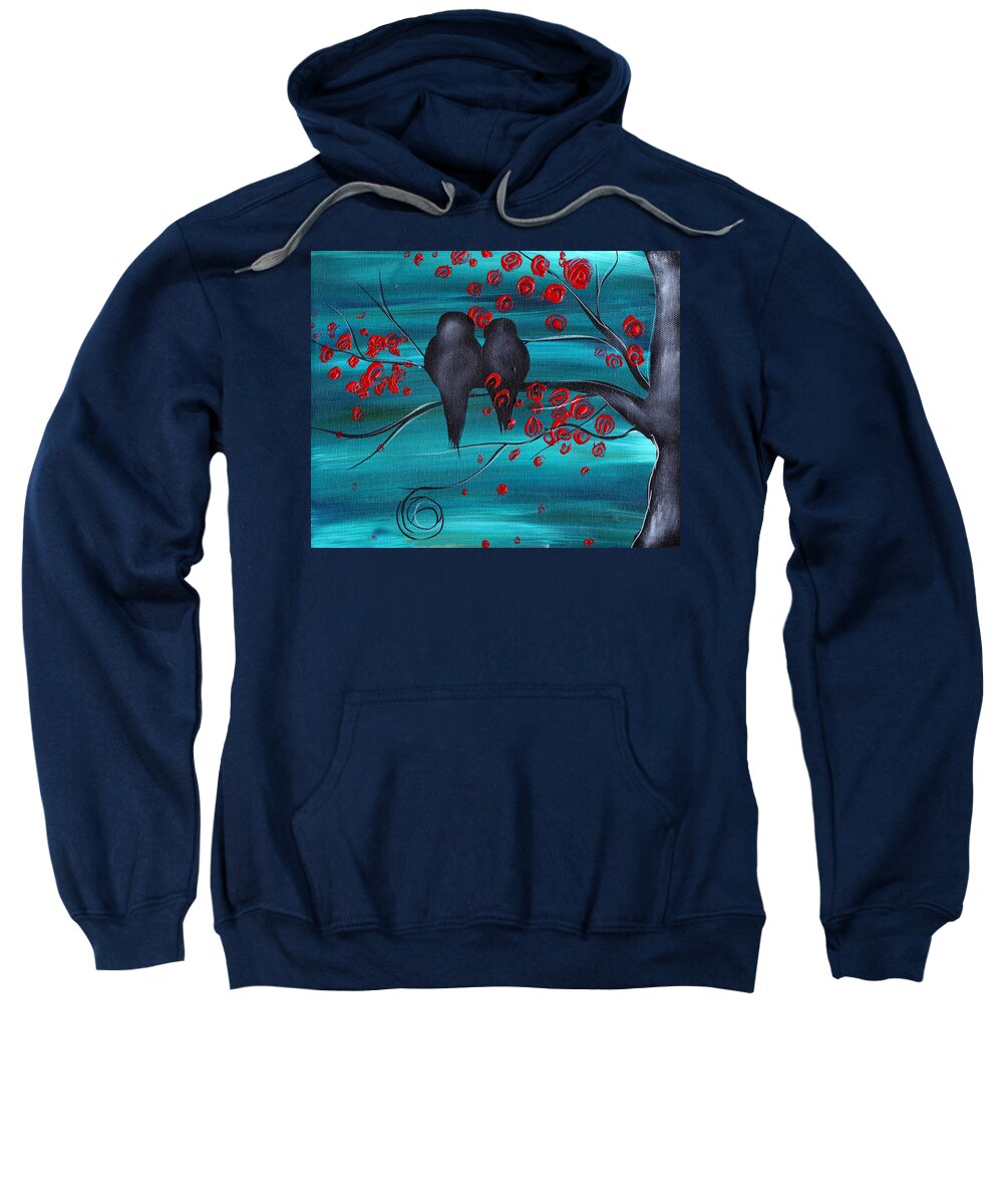 Love Birds Sweatshirt featuring the painting Together as one by Abril Andrade