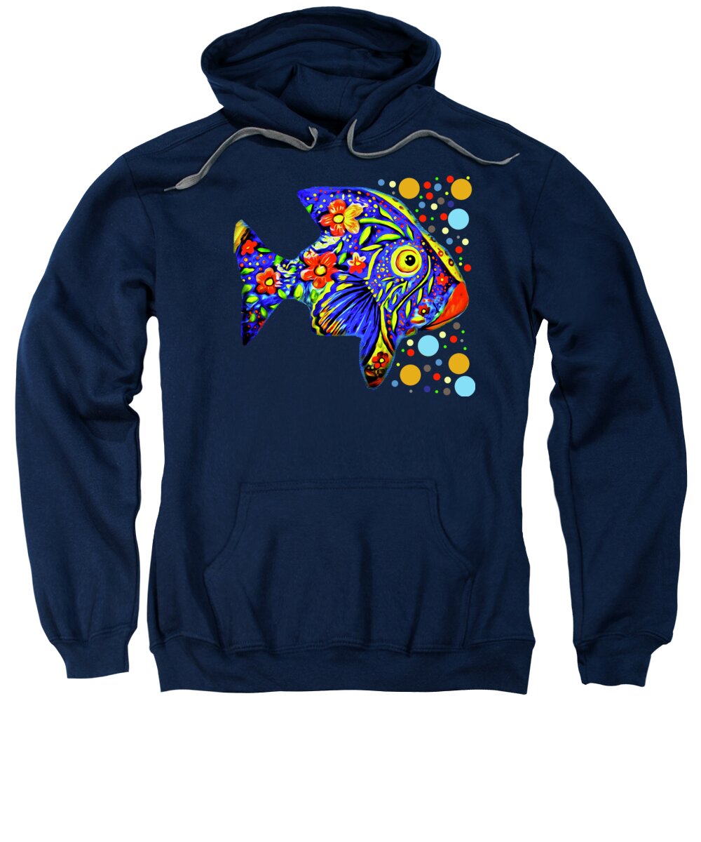 Abstract Sweatshirt featuring the digital art Tropical Fish by Eleni Synodinou