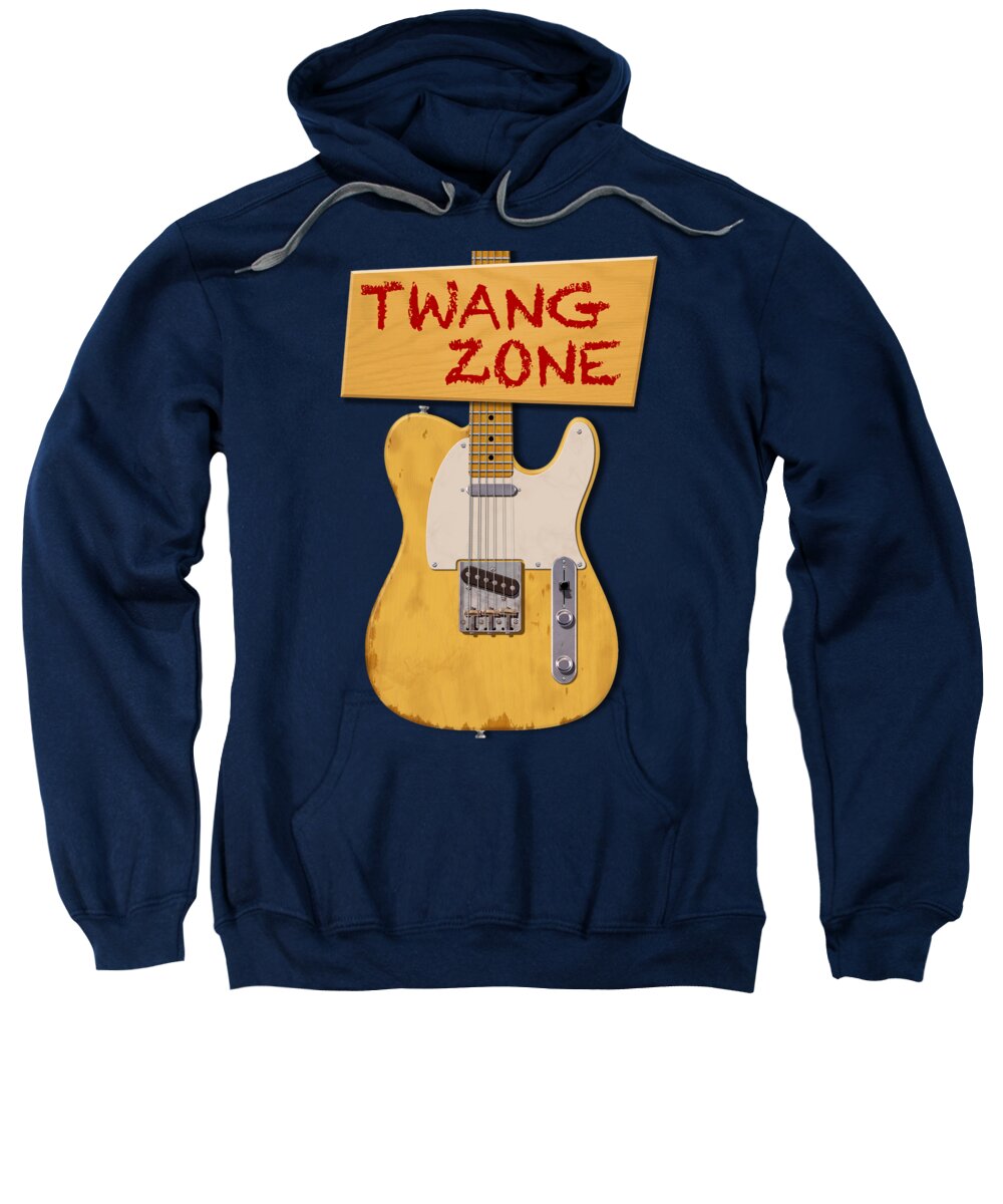 Tele Sweatshirt featuring the digital art Twang Zone T-Shirt by WB Johnston