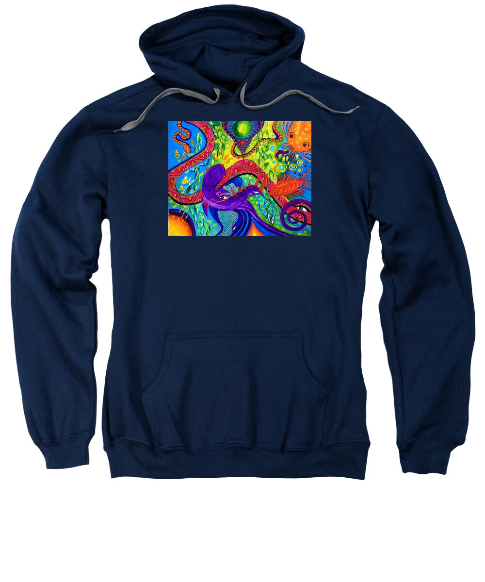 Abstract Sweatshirt featuring the painting Undersea Adventure by Marina Petro