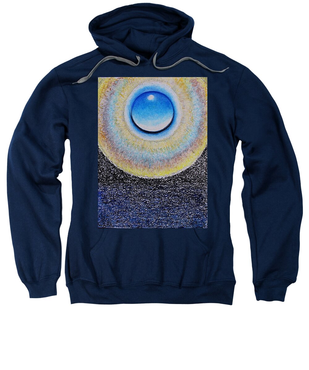 Abstract Sweatshirt featuring the pastel Universal Eye in Blue by Norma Duch