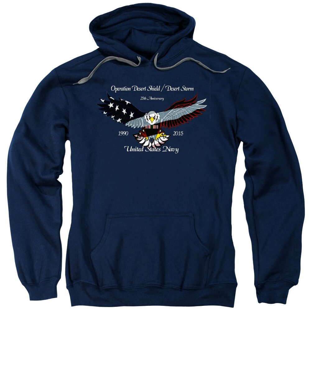 United Sweatshirt featuring the drawing US Navy Desert Storm by Bill Richards