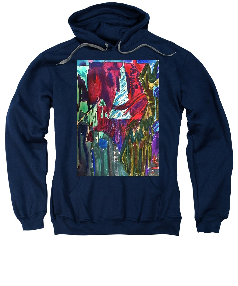 Abstract Sweatshirt featuring the painting Valentine's Day by Angela Weddle