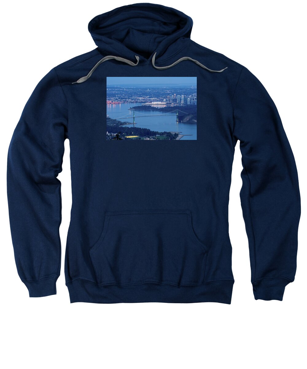 Lions Gate Bridge Sweatshirt featuring the photograph Vancouver Harbour Late Afternoon by Gary Karlsen