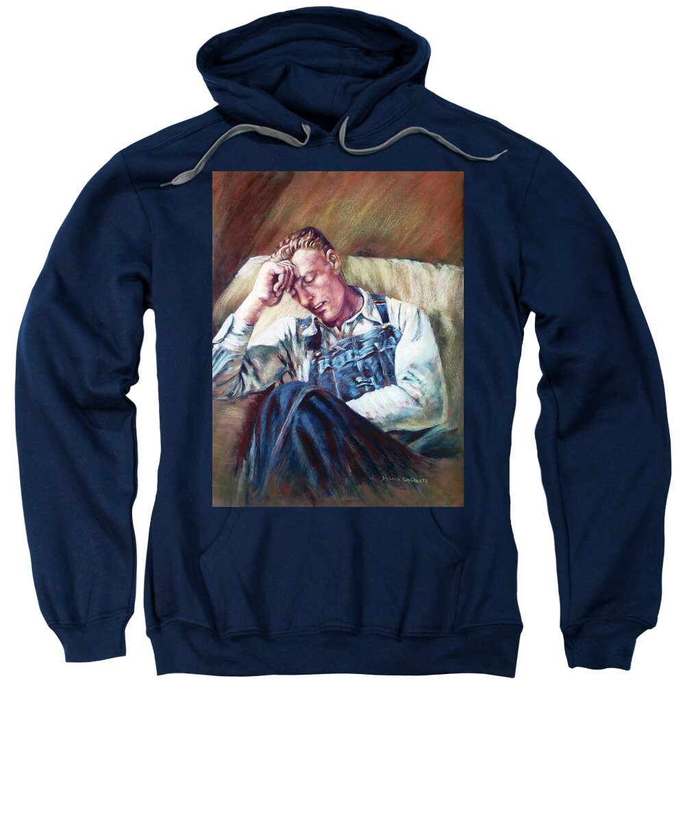 Portrait Sweatshirt featuring the pastel Wallace Copley by Diana Colgate