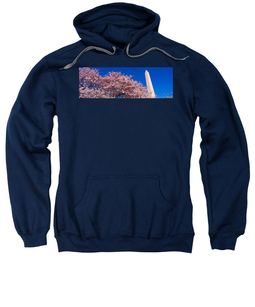 Photography Sweatshirt featuring the photograph Washington Monument & Spring Cherry by Panoramic Images