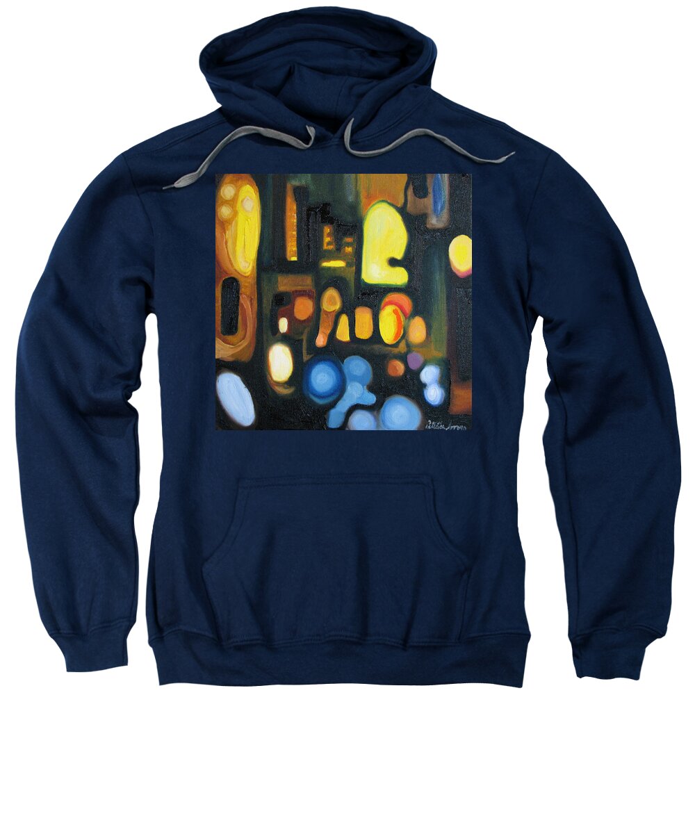 Abstract Sweatshirt featuring the painting Yellow and Blue by Patricia Arroyo