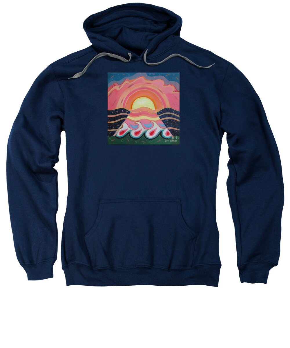 Creating Unity By Helena Tiainen Sweatshirt featuring the painting Creating Unity #1 by Helena Tiainen