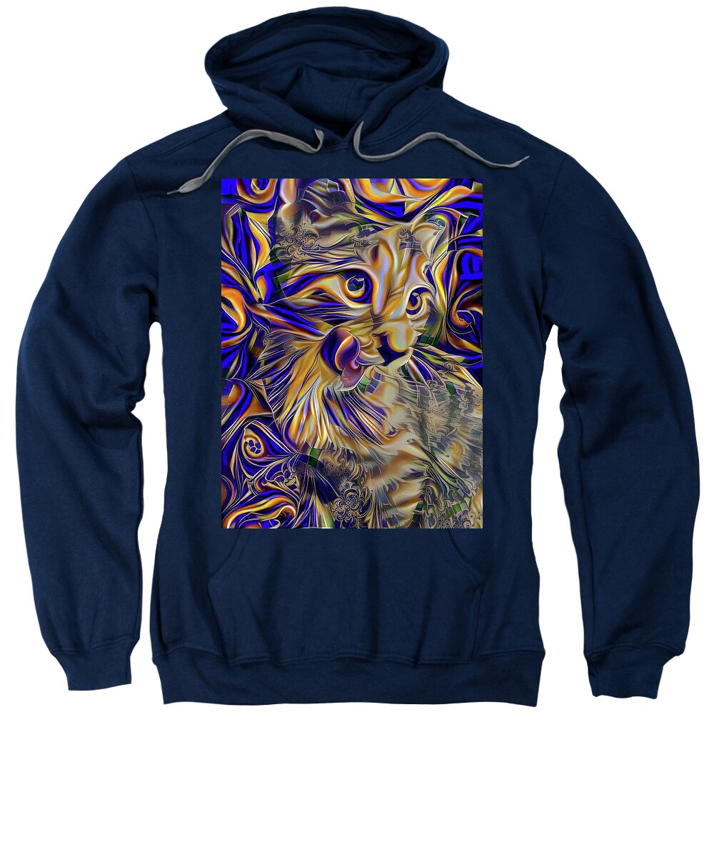 Abstract Sweatshirt featuring the digital art Kitten #1 by Bruce Rolff
