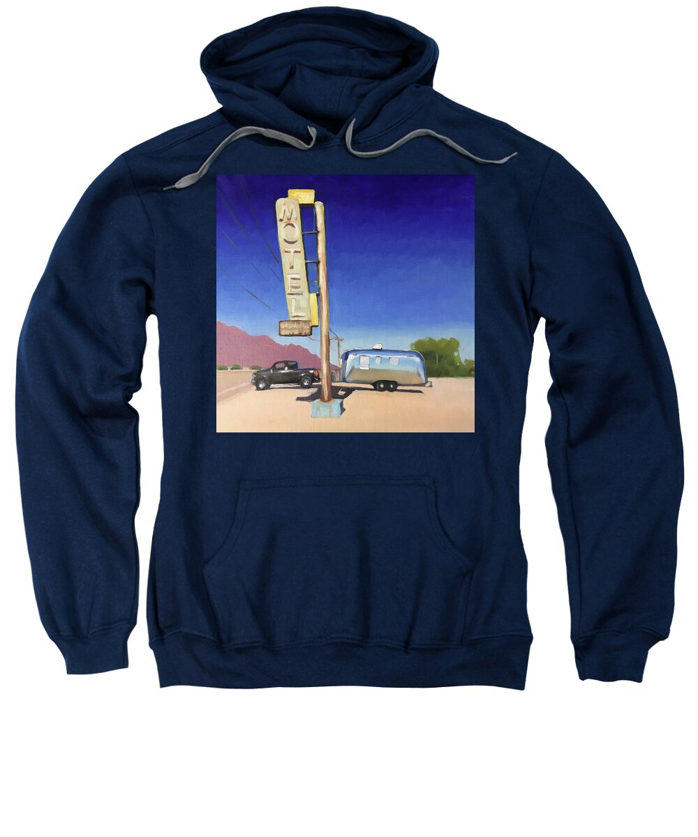 Airstream Sweatshirt featuring the painting Bagdhad Cafe, Route 66 by Elizabeth Jose