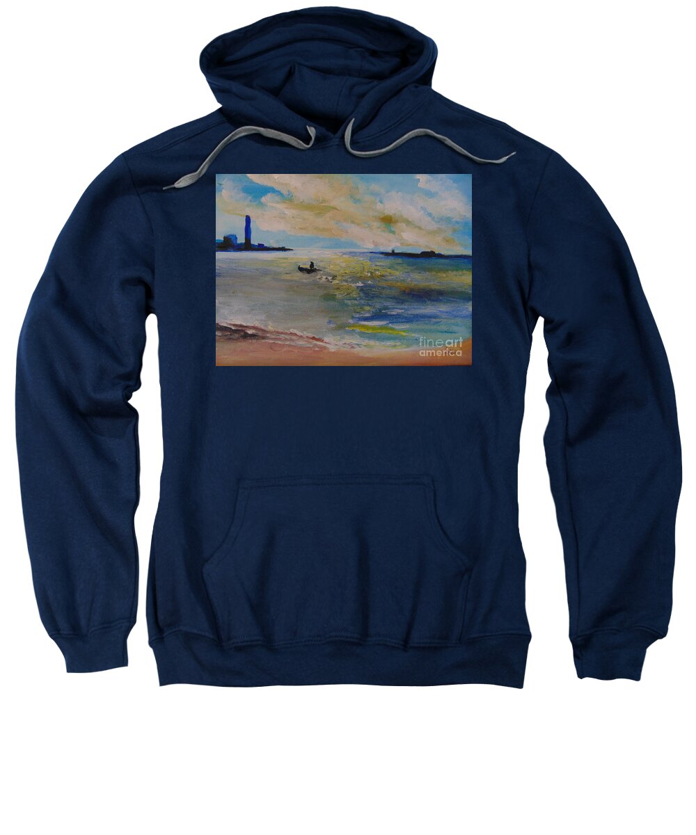 Beach Sweatshirt featuring the painting Beach Bliss by Saundra Johnson