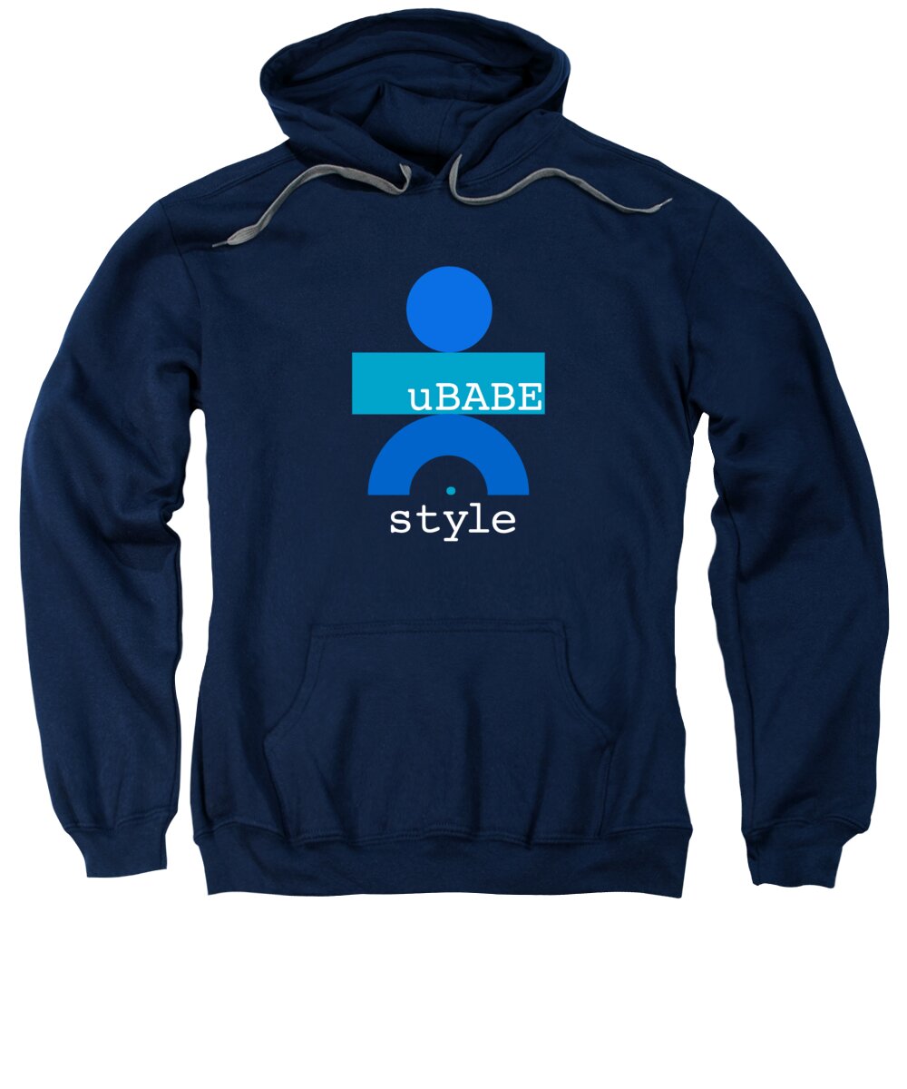 Ubabe Blues Sweatshirt featuring the digital art Blue Babe by Ubabe Style