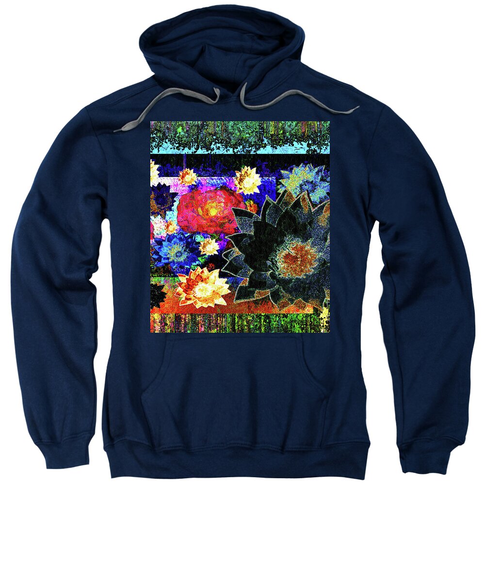 Garden Sweatshirt featuring the mixed media Bouquet of Gratitude and Forgiveness by Aberjhani