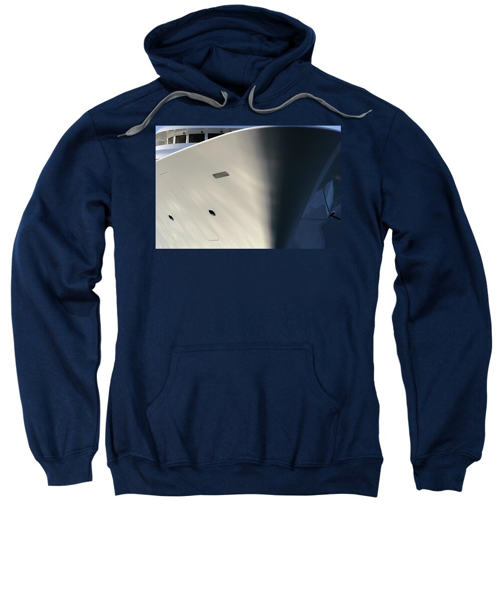 Yacht Sweatshirt featuring the photograph Bow Of Mega Yacht by David Shuler