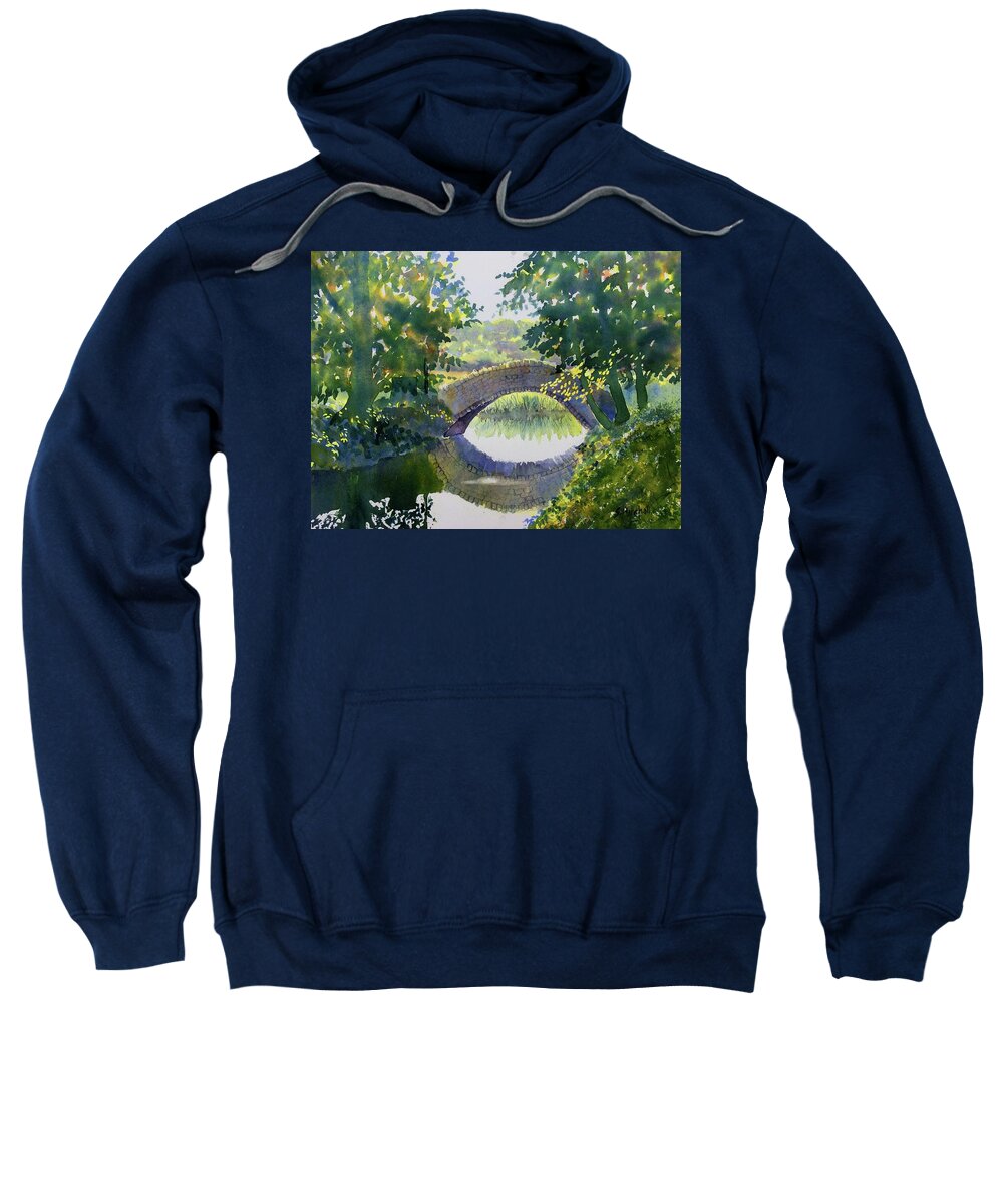 Watercolour Sweatshirt featuring the painting Bridge over Gypsy Race by Glenn Marshall