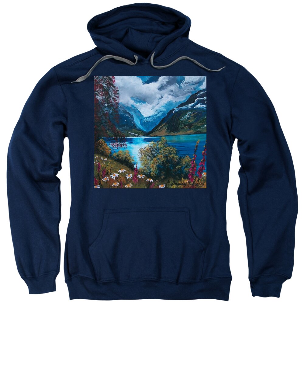 Storm Sweatshirt featuring the painting Calm Before the Storm by Sharon Duguay