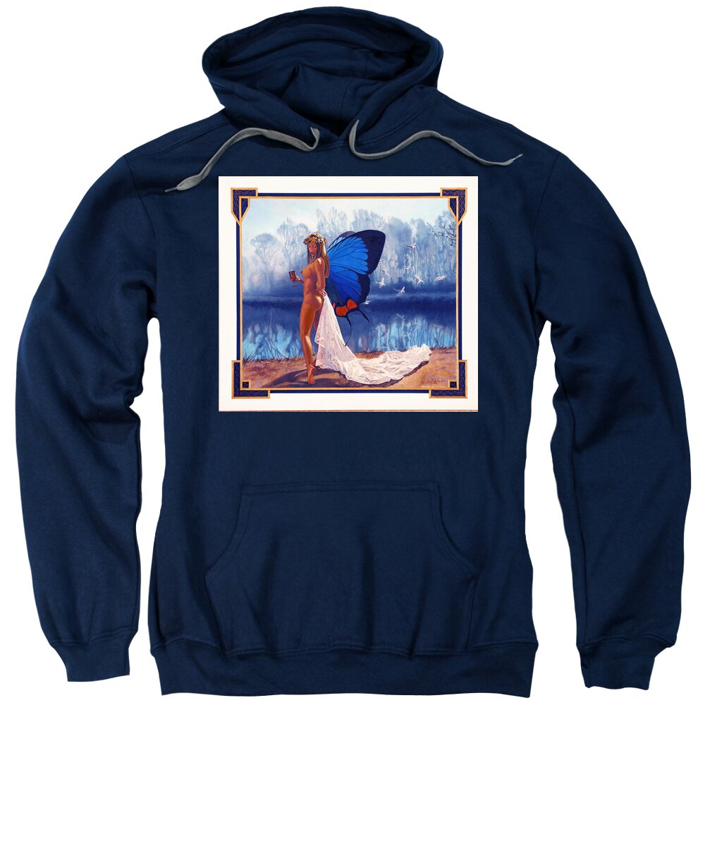 Whelan Sweatshirt featuring the painting Drinking The Universe by Patrick Whelan