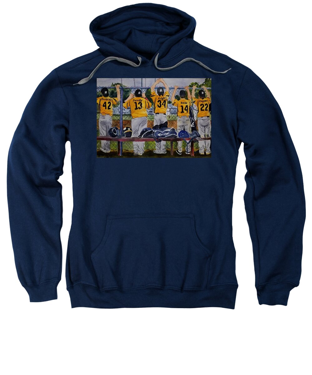 Baseball Sweatshirt featuring the painting Five Amigos in the Hartland by Ann Frederick