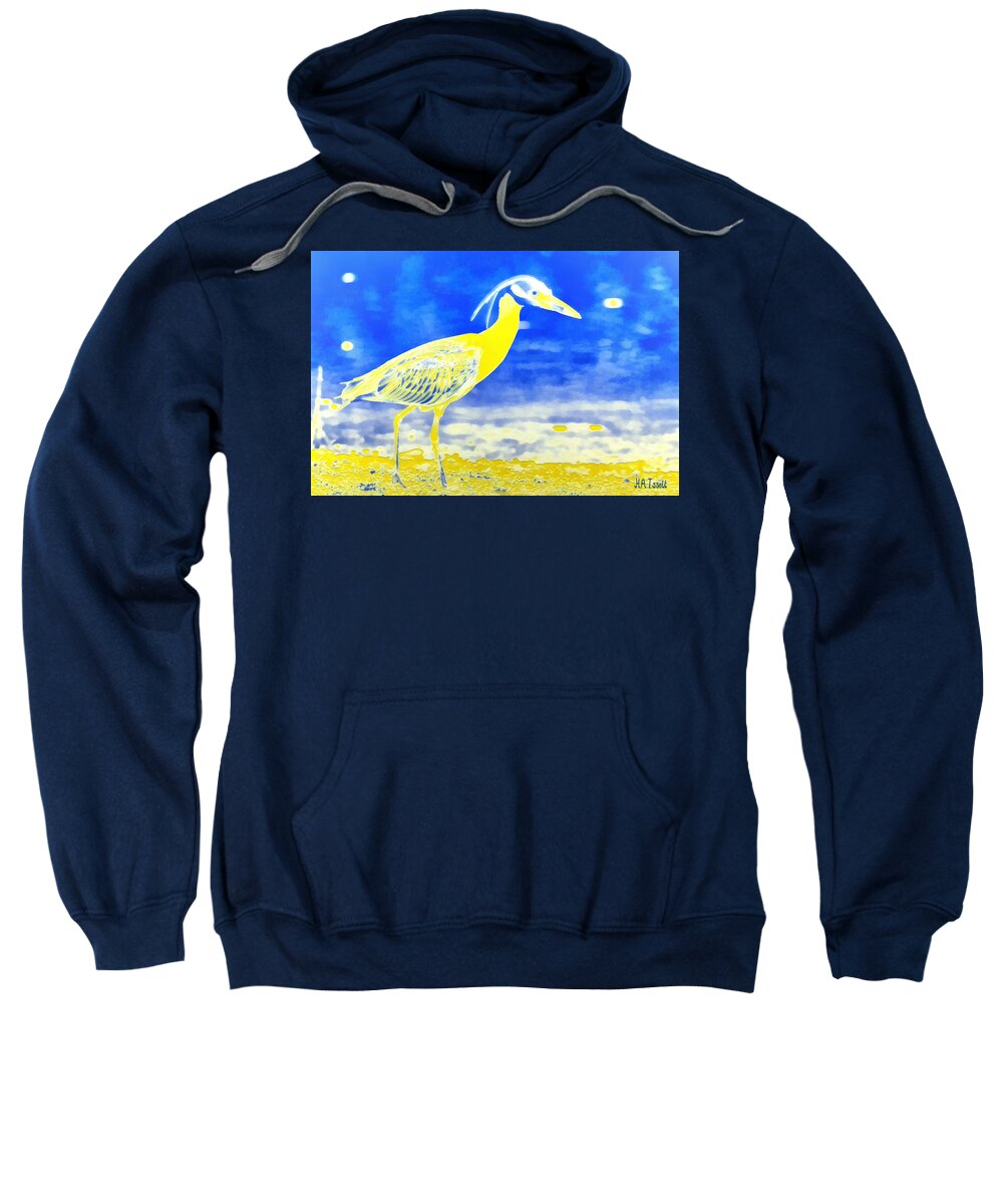 Heron Sweatshirt featuring the digital art Golden Heron by Humphrey Isselt