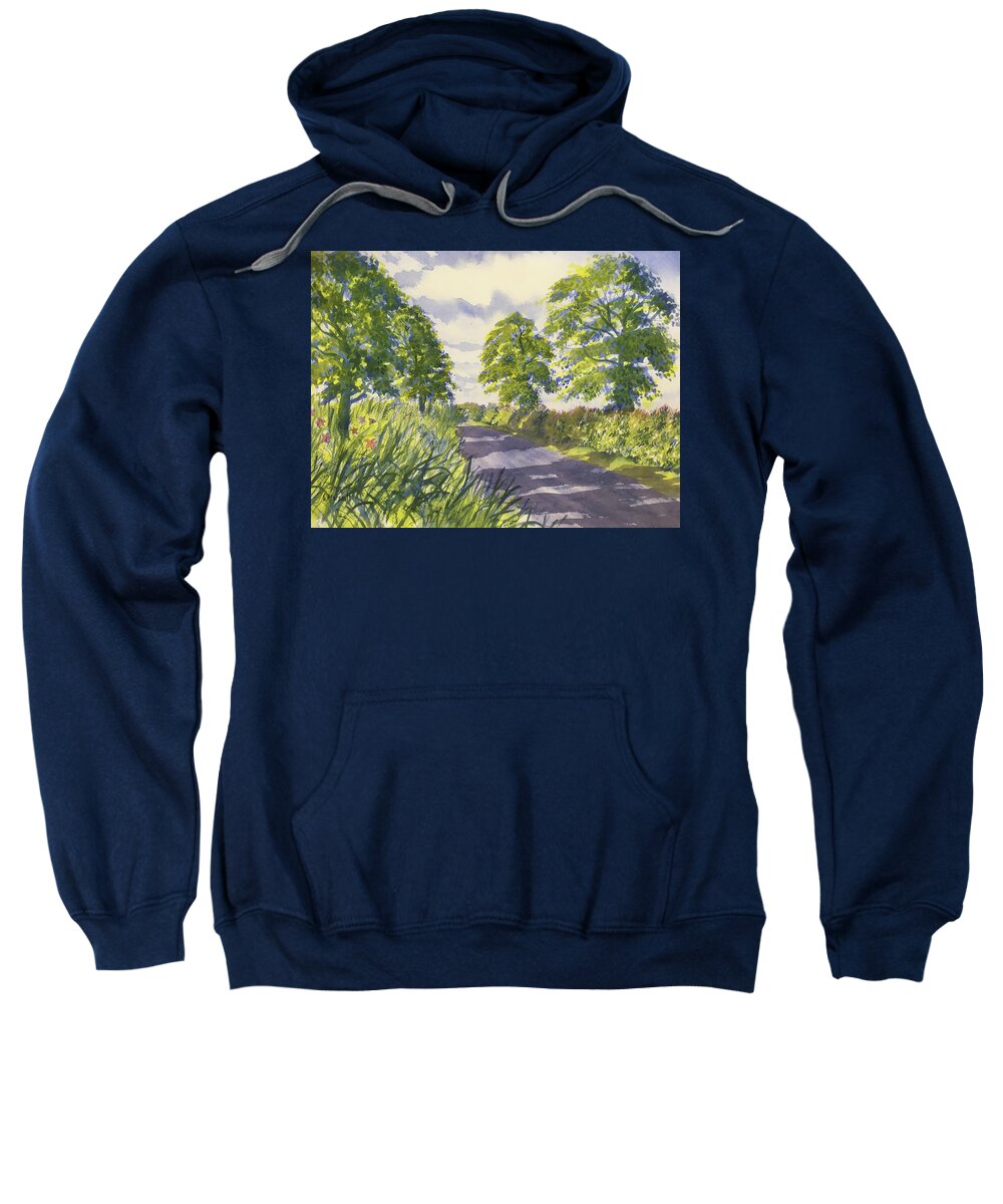 Watercolour Sweatshirt featuring the painting Hedgerows on Rudston Road by Glenn Marshall