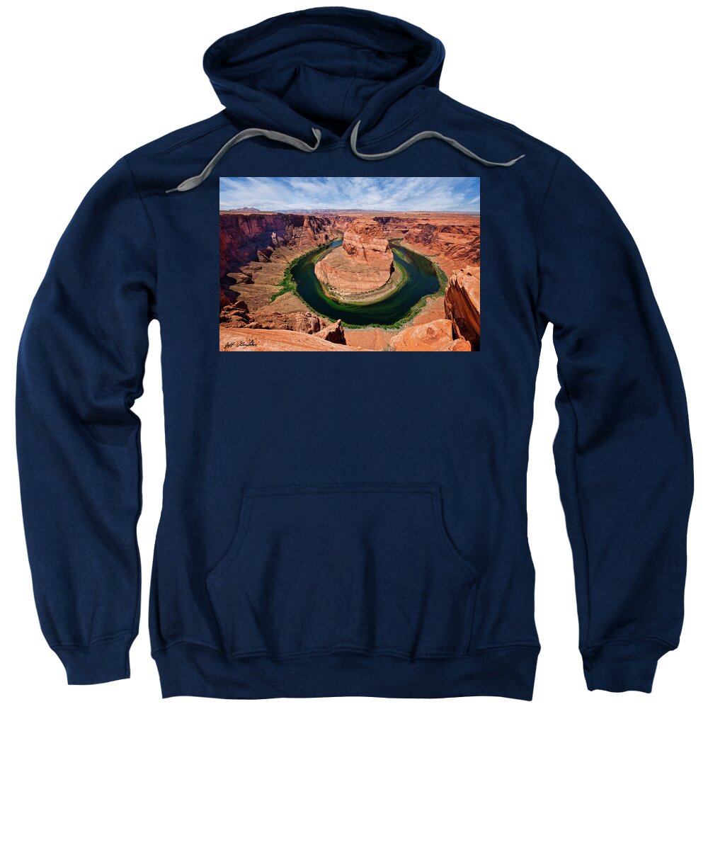 Arid Climate Sweatshirt featuring the photograph Horseshoe Bend on the Colorado River by Jeff Goulden