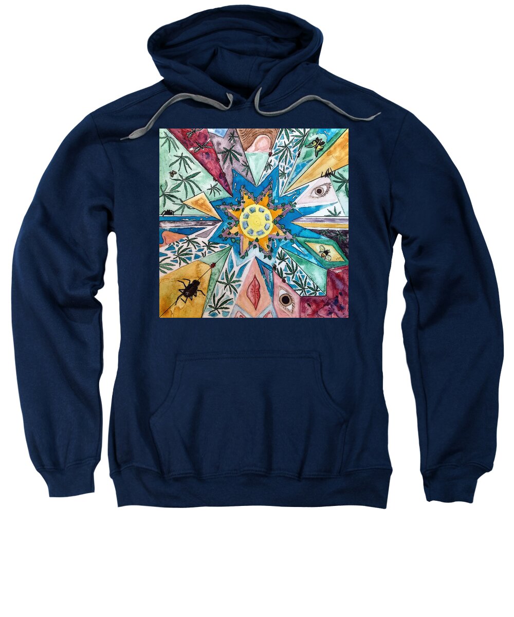 Spiders Sweatshirt featuring the painting Nature's Way by Vallee Johnson