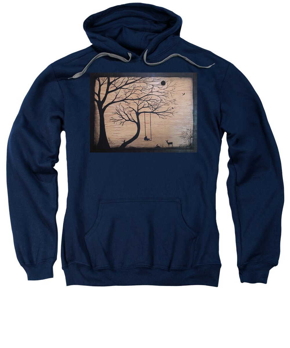 Outline Sweatshirt featuring the painting Outlined Dreaming by Berlynn