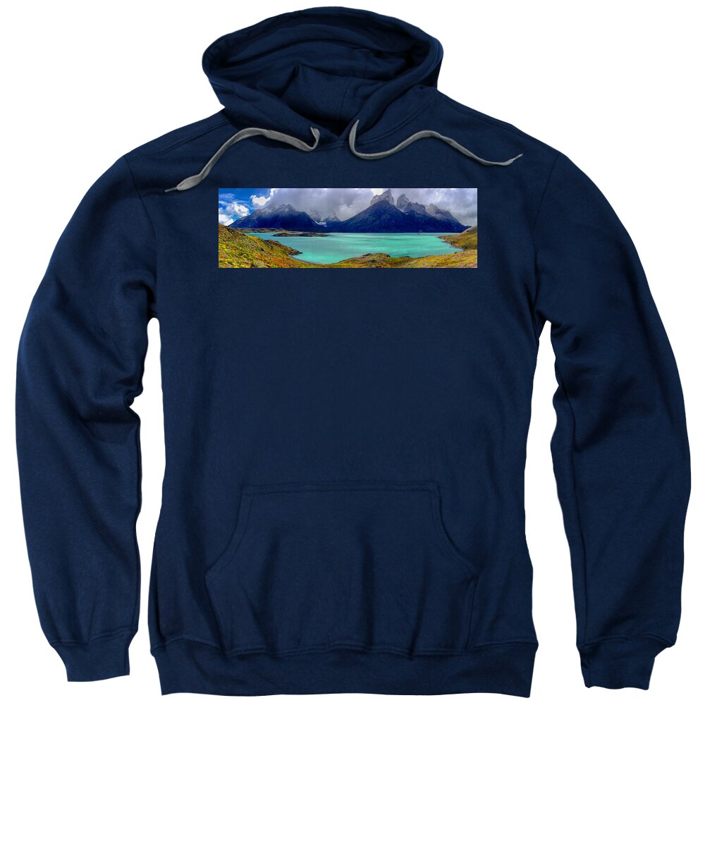 Home Sweatshirt featuring the photograph Patagonia Glacial Lake by Richard Gehlbach