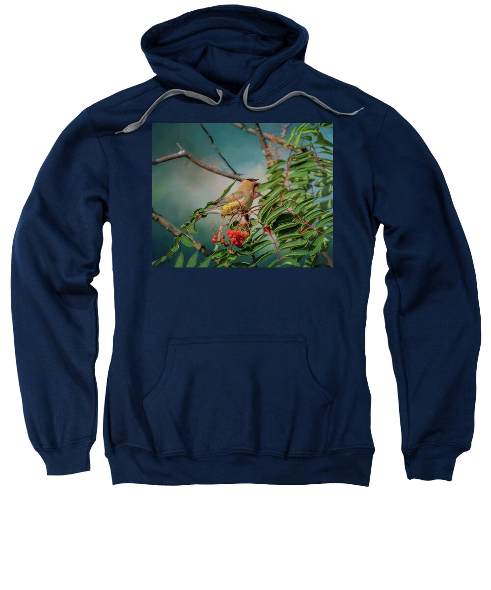 Bird Sweatshirt featuring the photograph See Food 1 by Susan Rissi Tregoning