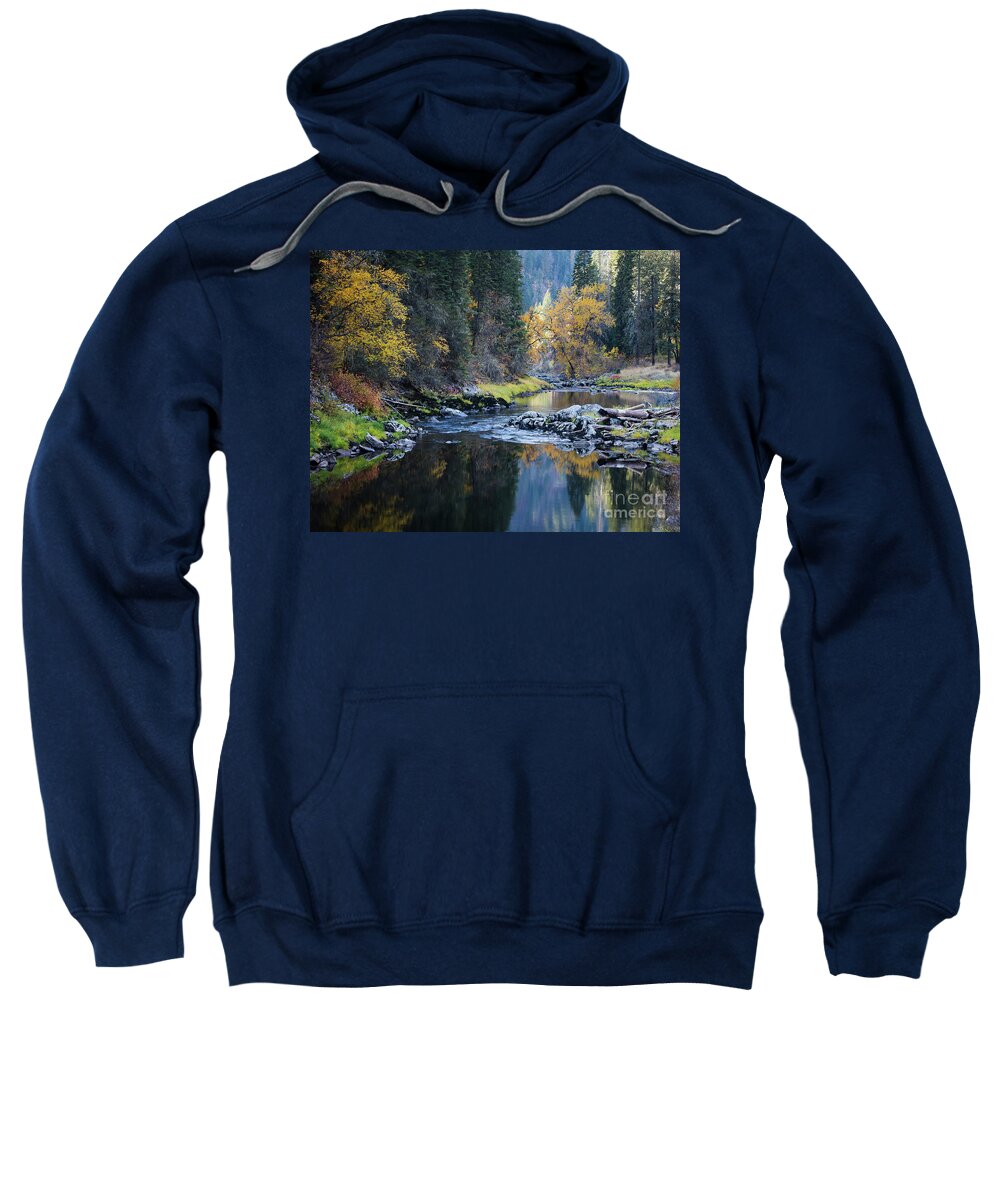 Elk City Sweatshirt featuring the photograph South Fork Autumn by Idaho Scenic Images Linda Lantzy