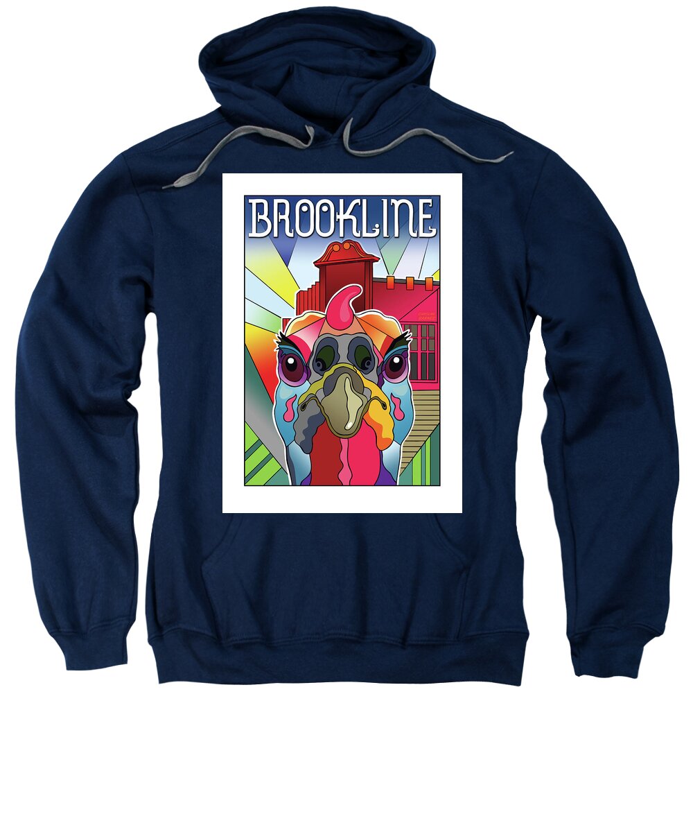 Brookline Sweatshirt featuring the digital art Turkeypalooza by Caroline Barnes