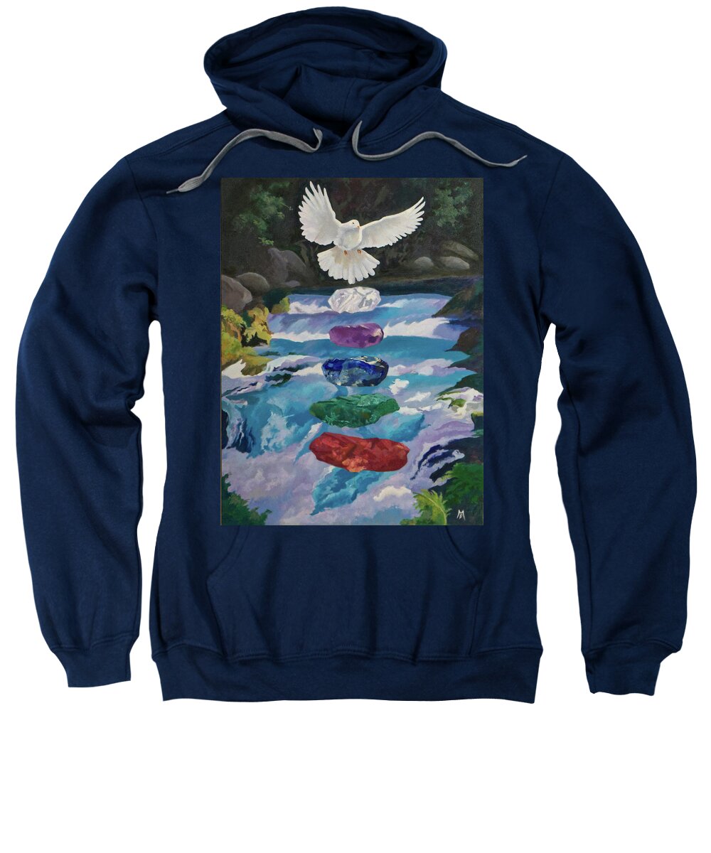 Dove Sweatshirt featuring the painting River of God #1 by Susan McNally