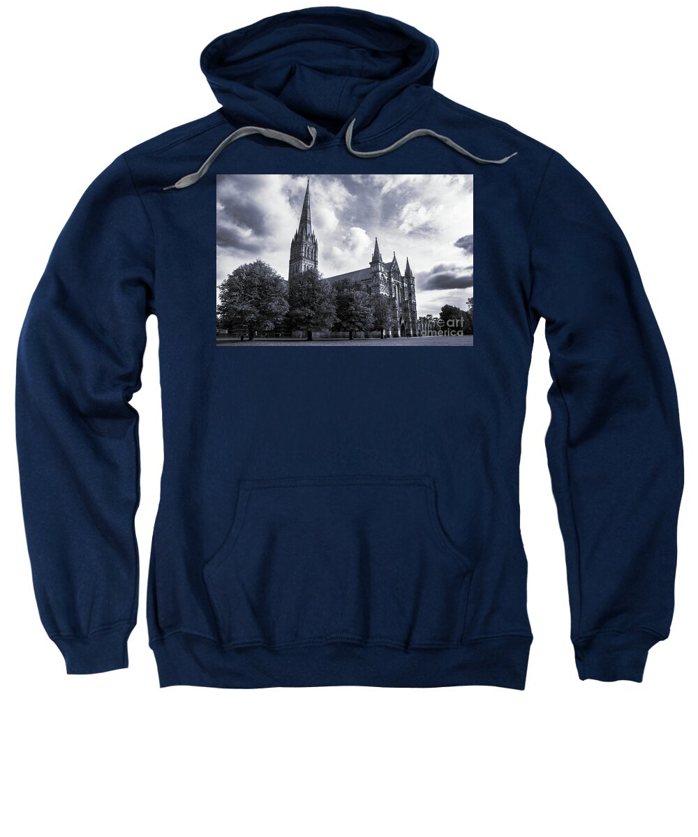 Britain Sweatshirt featuring the photograph Salisbury Cathedral and the close in autumn #1 by Peter Noyce