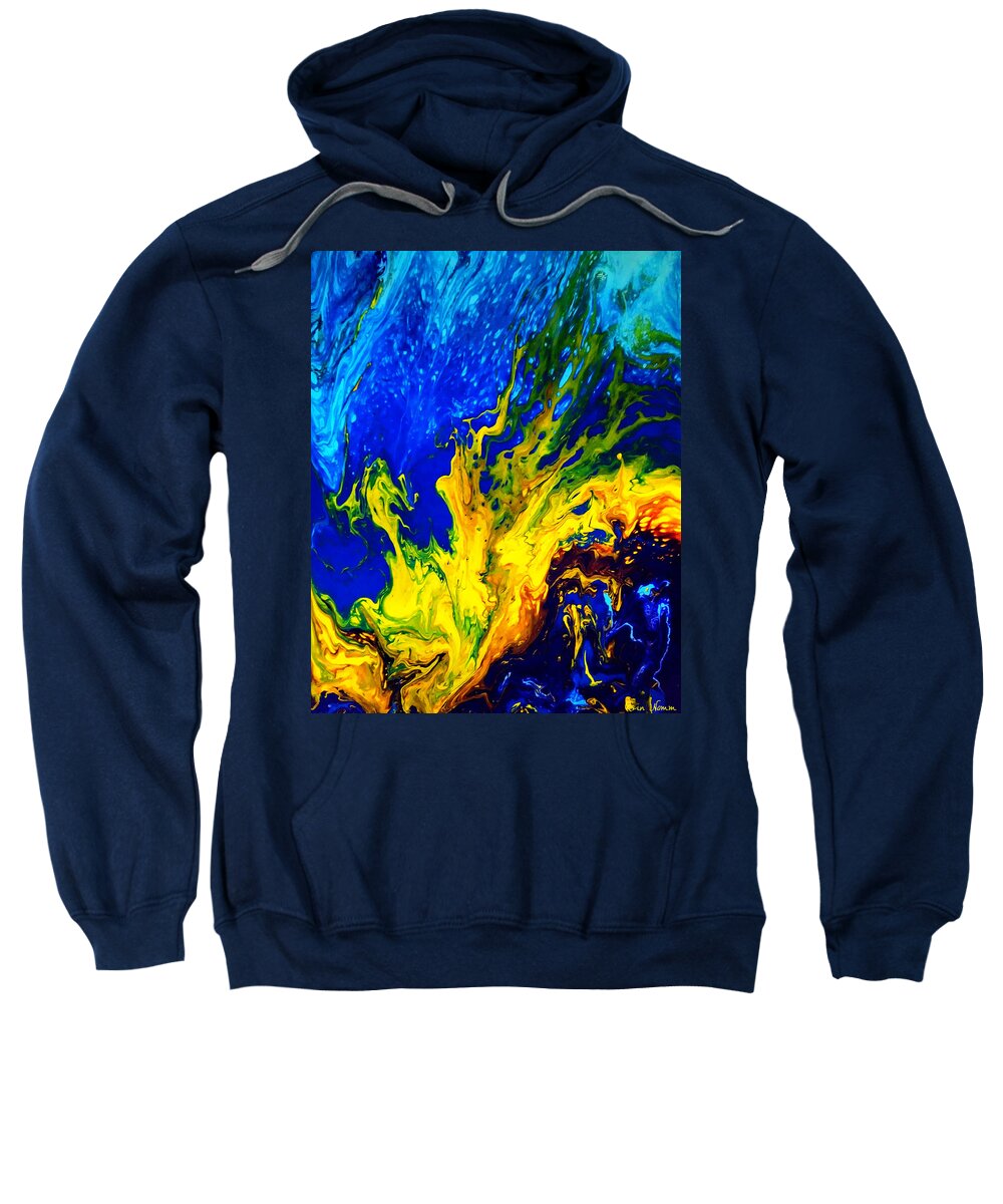  Sweatshirt featuring the painting Uprising #1 by Rein Nomm