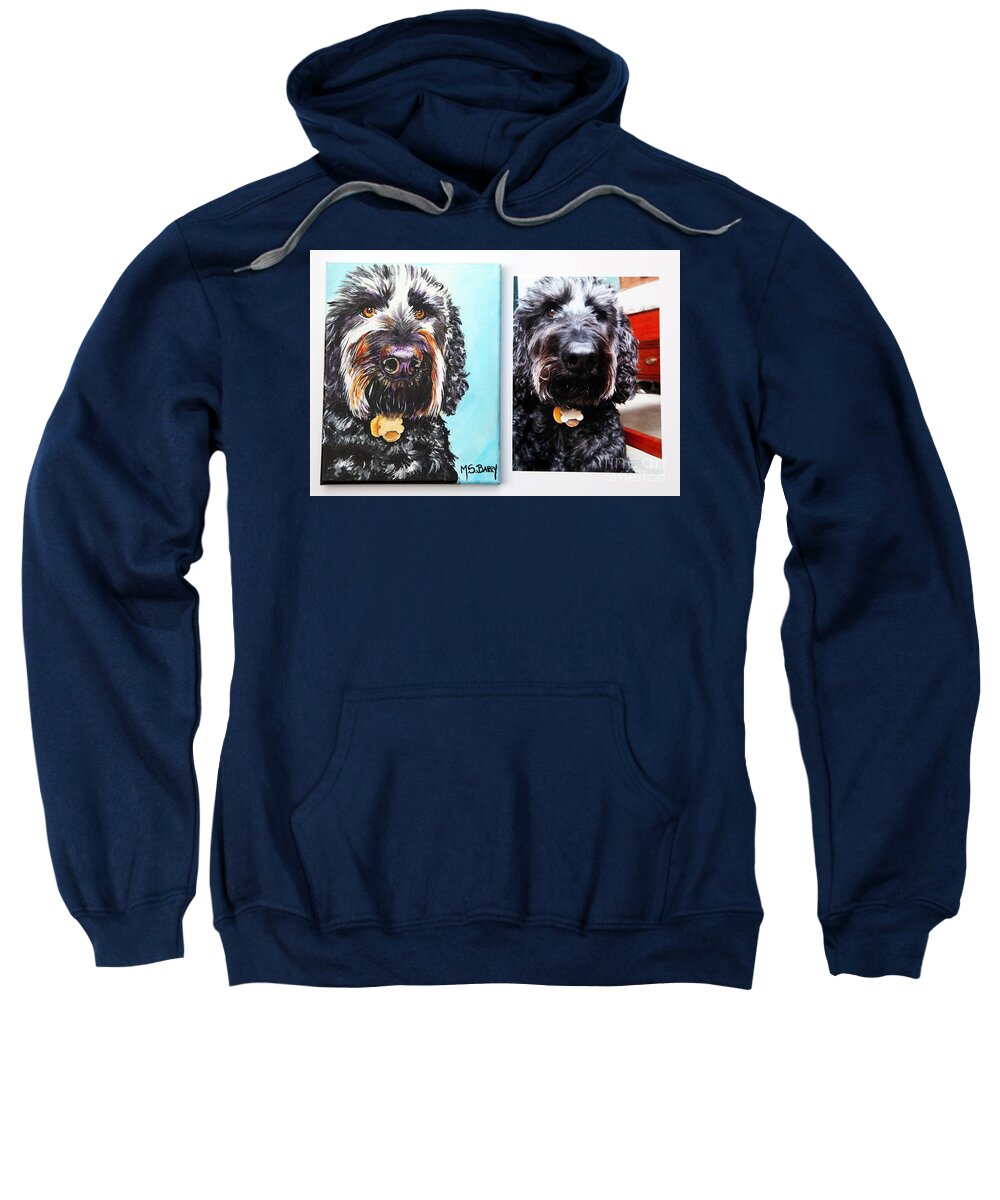  Sweatshirt featuring the painting Pet Portrait Commission #3 by Maria Barry